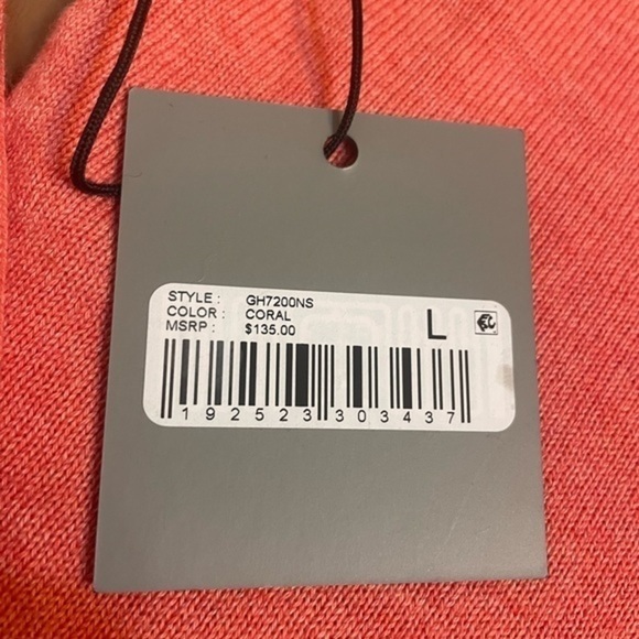 Hickey Freeman Mens Coral VNeck long sleeve sweater NWT Sz Large - Picture 5 of 7